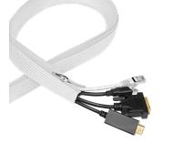 LogiLink Cable sleeve with zipper, Polyester, OD: 50 mm, white, 5 m