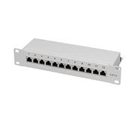 LogiLink CAT6 RJ45 Patch Panel 24-Port 25.4 cm (10 Inch) Fully Shielded Grey
