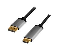 LogiLink CDA0107 video cable adapter 2 m DisplayPort HDMI Black. Grey