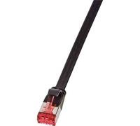 LogiLink CF2013S CAT 6 U/FTP Flat Patch Cable Black 0.25m Gold Pla...