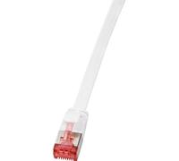 LogiLink CF2091S Patch Cable Flat CAT 6 U/FTP 10m White Gold Plate...