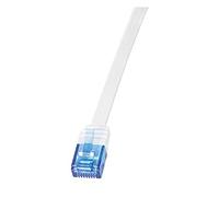 LogiLink CF2091U Cat.6 U/UTP SlimLine Flat Patch Cable, 10 Meter Length, White, White, 10 Meter Length