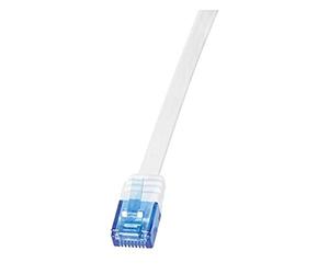 LogiLink CF2091U Cat.6 U/UTP SlimLine Flat Patch Cable, 10 Meter Length, White, White, 10 Meter Length