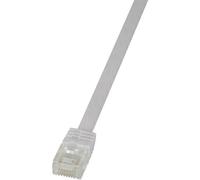 LogiLink CF2101U Cat.6 U/UTP SlimLine Flat Patch Cable, 15 Meter Length, White,
