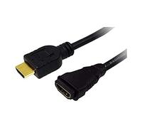 LogiLink CH0056 Male to Female HDMI Cable, 2 Meter Length, Black, 2 Meter Length