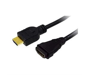 LogiLink CH0056 Male to Female HDMI Cable, 2 Meter Length, Black, 2 Meter Length