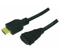 LogiLink CH0058 Male to Female HDMI Cable, 5 Meter Length, Black, 5 Meter Length