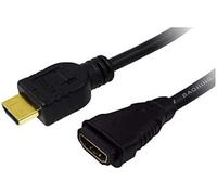 Logilink CH0059 Male to Female HDMI Cable, 1 Meter Length, Black, 1 Meter Length