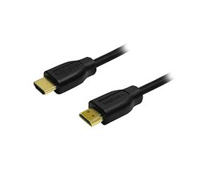 LogiLink CH0076, 2x 19-pin Male HDMI High Speed with Ethernet (V1.4) Cable Gold - Black, Polytasche