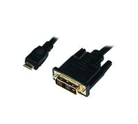 LogiLink CHM002 Mini HDMI Male to DVI Male Cable, 1 Meter Length, Black, 1 Meter Length