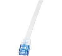 LogiLink CP0140 CAT5e U/UTP/Telephone Flat Patch Cable, 15 Meter Length, White, White, 15 Meter Length