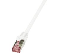 Logilink CQ2091S RJ45 Netzwerkkabel, Patchkabel CAT 6 S/FTP 10.00m Weiß Flammwid