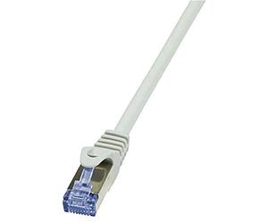 LogiLink CQ3012S Cat.6A 10G S/FTP PIMF PrimeLine Patch Cable, 0.25 Meter Length, Grey, Grey, 0.25 Meter Length