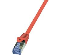 LogiLink CQ3024S Cat.6A 10G S/FTP PIMF PrimeLine Patch Cable, 0.50 Meter Length, Red, Red, 0.50 Meter Length