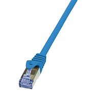 LogiLink CQ3026S Cat.6A 10G S/FTP PIMF PrimeLine Patch Cable, 0.50 Meter Length, Blue, Blue, 0.5 Meter Length