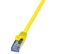 LogiLink CQ3027S Cat.6A 10G S/FTP PIMF PrimeLine Patch Cable, 0.50 Meter Length, Yellow, Yellow, 0.50 Meter Length