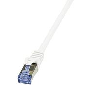 LogiLink CQ3031S Cat.6A 10G S/FTP PIMF PrimeLine Patch Cable, 1 Meter Length, White, White, 1 Meter Length