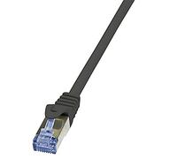 LogiLink CQ3083S Cat.6A 10G S/FTP PIMF PrimeLine Patch Cable 7.50 Meter Length, Black, Black, 7.5 Meter Length