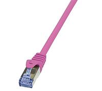 LogiLink CQ3089S Cat.6A 10G S/FTP PIMF PrimeLine Patch Cable, 7.50 Meter Length, Pink, Pink, 7.50 Meter Length