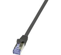 LogiLink CQ4023S RJ45 Network Cable CAT 6A S/FTP 0.50m Black Gold ...
