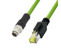 Logilink CQM105S - M12 CAT6A Industrial Patch Cable, PUR, M12 X-coded to RJ45, 15 m