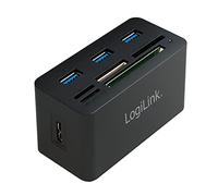 LogiLink CR0042 USB 3.0 Hub with All-in-One Card Reader - Micro SD/SD/MS/M2/CF - Black