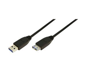 LogiLink CU0034 USB cable Black 1.00 m USB 3.2 Gen 1 USB-A plug to...