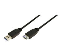 LogiLink CU0042 USB 3.2 Gen 1 Cable Black 2m USB-A Plug to USB-A S...