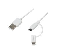 LogiLink CU0118 USB cable 1 m Micro-USB A USB A White