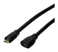 LogiLink CU0120 USB cable USB 2.0 Micro-B plug to socket Black 0.50 m