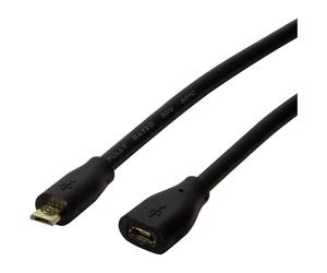 LogiLink CU0120 USB cable USB 2.0 Micro-B plug to socket Black 0.50 m