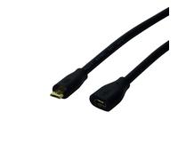 LogiLink CU0125 USB 2.0 MicroB Extension Cable, 5 m, Black