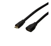 LogiLink CU0125 USB cable USB 2.0 5 m Micro-USB B Black
