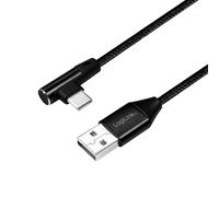 USB 2.0 Connection Cable USB Type A to USB Type C 90° Angled Black 1m 1m USB-A/U