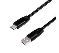 USB 2.0 Anschlusskabel mit Lineal, USB (Typ A) zu USB (Typ C) schwarz, 1m 1m USB