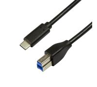 LogiLink CU0163 USB cable USB 3.2 Gen 1 (3.1 Gen 1) 2 m USB C USB B Bl