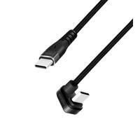 Logilink USB 2.0 Type-C Connector Cable, USB-C Male (180° Angled) to USB-C Male (Straight), Colour: Black, 3 m