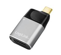 LogiLink CUA0203 - USB 3.2 Gen2 (Type-C) to HDMI (Type-A) Adapter, Ultra HD to 4K, PD 3.0 USB-C Port (Power Delivery), Black/Grey