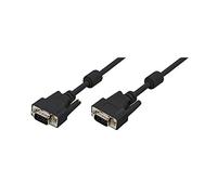 LogiLink CV0001 Double Shielded 15-Pin Male to Male VGA Monitor Cable, 1.8 Meter Length, Black, 1.8 Meter Length