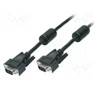 LogiLink CV0017 Double Shielded 15-Pin Male to Male VGA Monitor Cable, 15 Meter Length, Black, 15 Meter Length