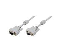 LogiLink CV0027 Single Shielded 15-Pin Male to Male VGA Monitor Cable, 5 Meter Length, Grey, 5 Meter Length