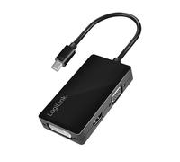 LogiLink CV0110 4K Mini DisplayPort to DVI/HDMI/VGA Adapter Black