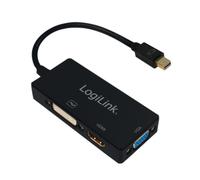 LogiLink CV0110 4K Mini DisplayPort to DVI/HDMI/VGA Adapter Black