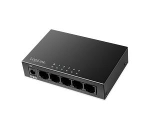 LogiLink Desktop Gigabit Ethernet Switch 5-port. metal case. black