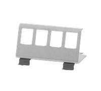 LogiLink DIN rail holder for 4 keystone modules. stainless steel