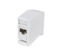 LogiLink DIN rail mounting adapter with one Cat.6A inline coupler