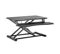 LogiLink EO0033 - Adjustable Desktop with Keyboard Tray with Gas Lift + Built in Holder for Keyboard/Mouse Storage - Black