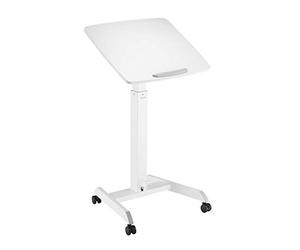LogiLink EO0035 - Sit/Stand Workstation with Pneumatic Foot Pedal Height Adjustment - White