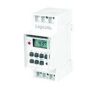 Logilink ET0010 ET0010-DIN-Rail Digital Timer and LCD for Easy Switching of e.g. neon Lights, Water heaters, Lanterns, Irrigation Systems, etc, White