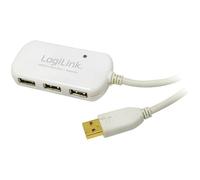 LogiLink® Extension Cable With 4-Port USB 2.0 Hub 12m